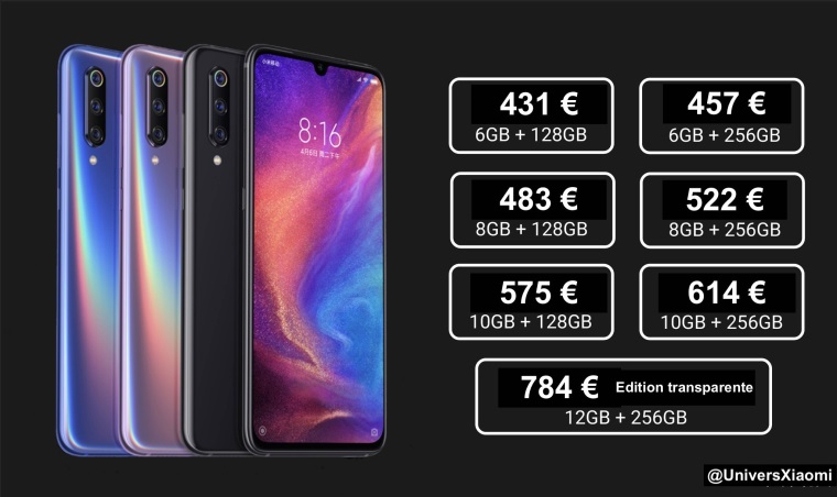 Bud toto ceny za Xiaomi Mi9?